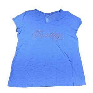 Womens XL Lavender "Sunday" Graphic T-Shirt St. Johns Bay